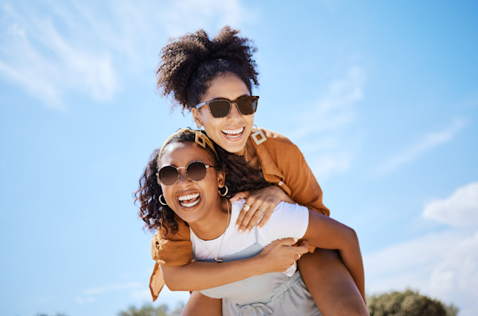 Summer friends wearing prescription sunglasses